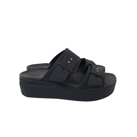 CROCS Shoes - CROCS Brooklyn Buckle Sandals in Black - Size 9